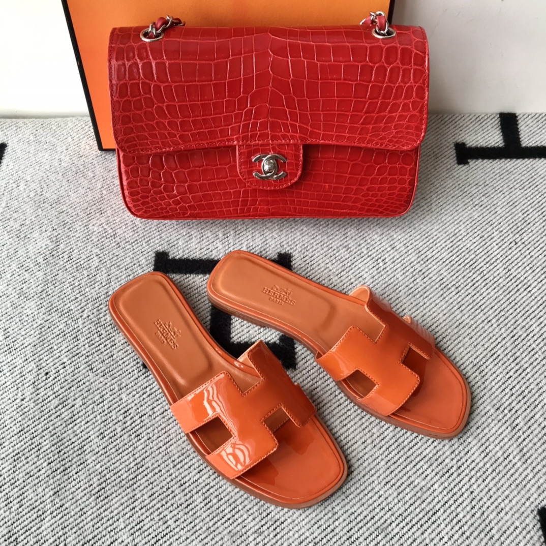 에르메스 올수공 오란 슬리퍼 샌들 페이던트 28